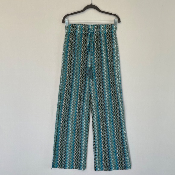 COTTON BLEU Women's Size Medium Swim Cover Up Open Weave Crochet Knit Pants NEW - Picture 8 of 8